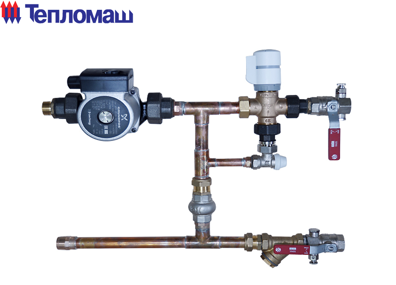 Смесительный узел для завес с водяным источником тепла "Узел 4Н" (с насосом)